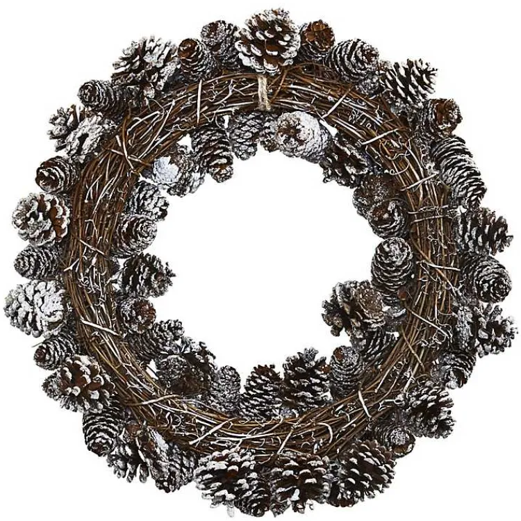 Christmas Wreaths>Kirklands Home Snowy Pinecone Mix Wreath