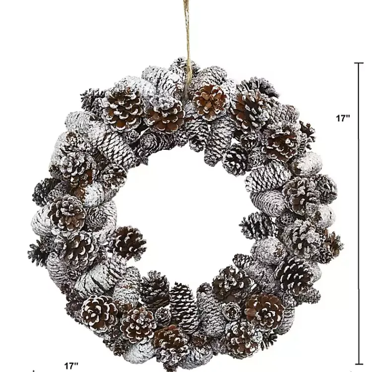 Christmas Wreaths>Kirklands Home Snowy Pinecone Mix Wreath