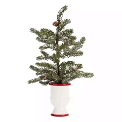 Christmas Arrangements & Garland>Kirklands Home Snowy Potted Christmas Trees, Set of 2