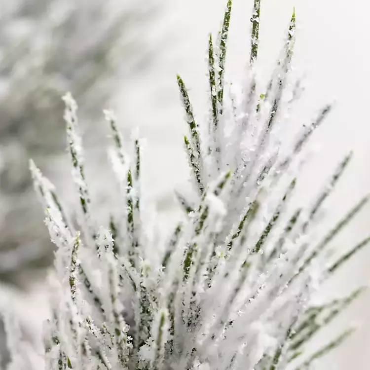 Christmas Arrangements & Garland>Kirklands Home Snowy Potted Mini Pine Trees, Set of 2