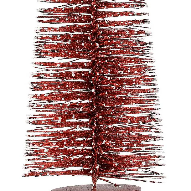 Christmas Decorations>Kirklands Home Snowy Bristle Christmas Trees, Set of 3 Red