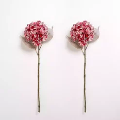 Stems & Bouquets>Kirklands Home Snowy Hydrangea Stems, Set of 2 Red