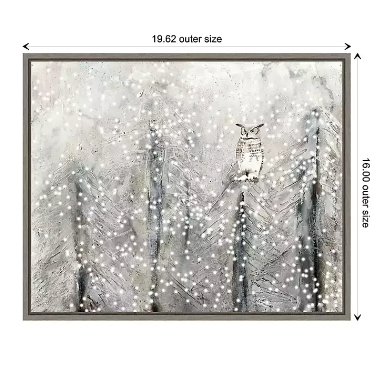 Christmas Art & Wall Decor>Kirklands Home Snowy Scene with Owl Canvas Wall Plaque