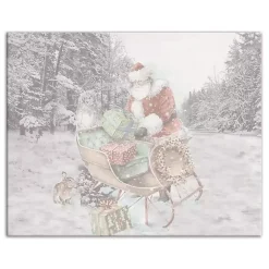 Christmas Art & Wall Decor>Kirklands Home Snowy Sleigh Christmas Canvas Art Print