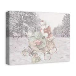 Christmas Art & Wall Decor>Kirklands Home Snowy Sleigh Christmas Canvas Art Print