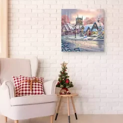 Christmas Art & Wall Decor>Kirklands Home Snowy Sunset Christmas Village Canvas Art Print