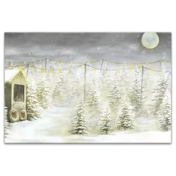 Christmas Art & Wall Decor>Kirklands Home Snowy Tree Farm Canvas Art Print