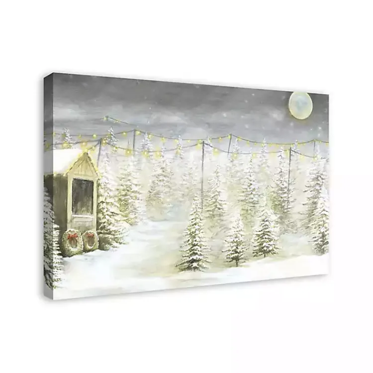 Christmas Art & Wall Decor>Kirklands Home Snowy Tree Farm Canvas Art Print