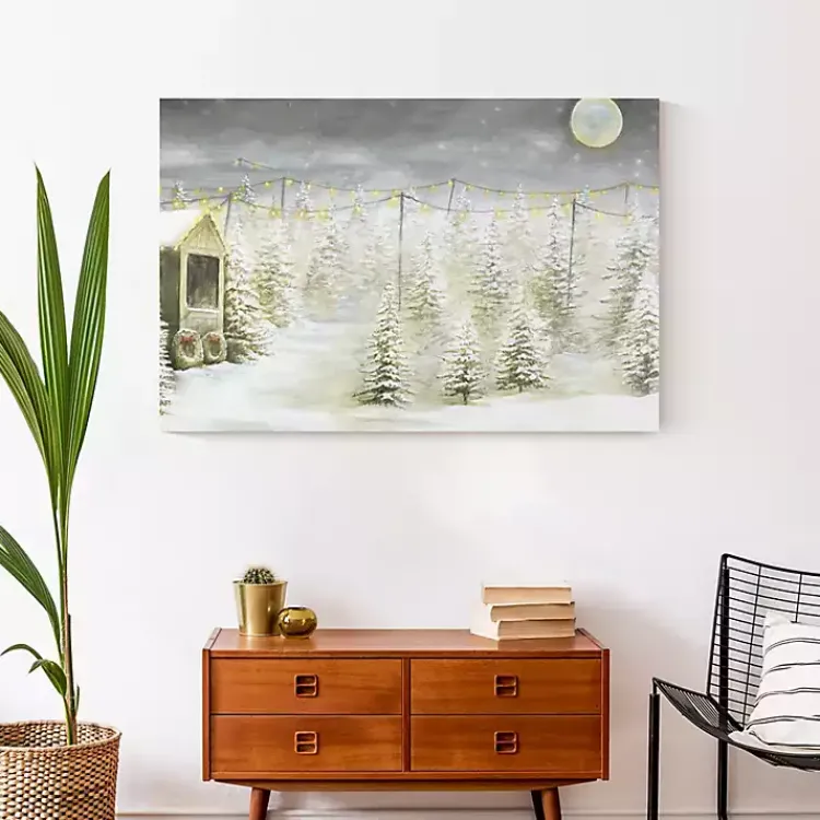 Christmas Art & Wall Decor>Kirklands Home Snowy Tree Farm Canvas Art Print