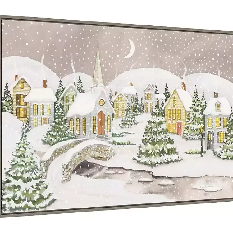 Christmas Art & Wall Decor>Kirklands Home Snowy Tree Scene Christmas Canvas Wall Plaque