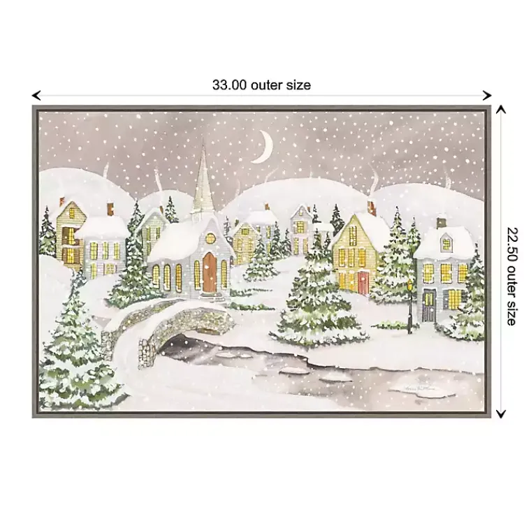 Christmas Art & Wall Decor>Kirklands Home Snowy Tree Scene Christmas Canvas Wall Plaque