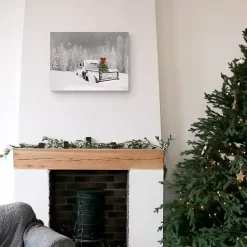Christmas Art & Wall Decor>Kirklands Home Snowy Truck Canvas Art Print