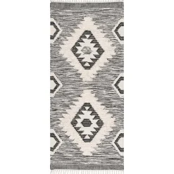 Kirklands Home Sofia Moroccan Fringe Runner Gray