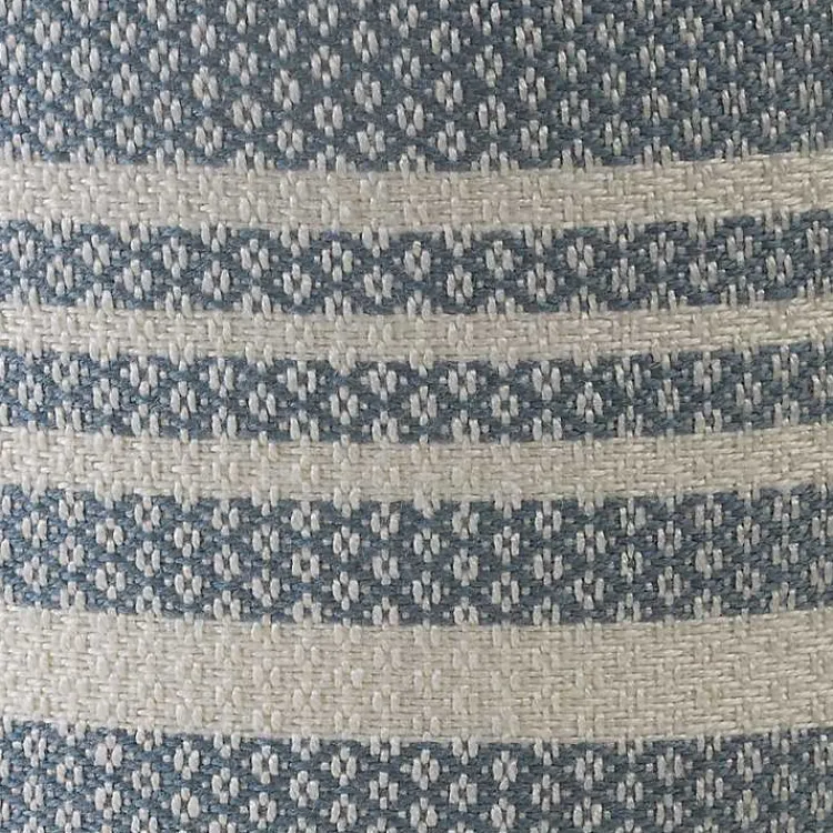 Kirklands Home Soft Blue Simple Stripe Outdoor Pouf Hot