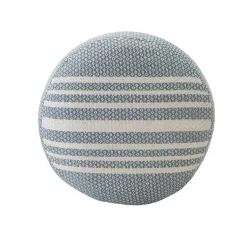 Kirklands Home Soft Blue Simple Stripe Outdoor Pouf Hot