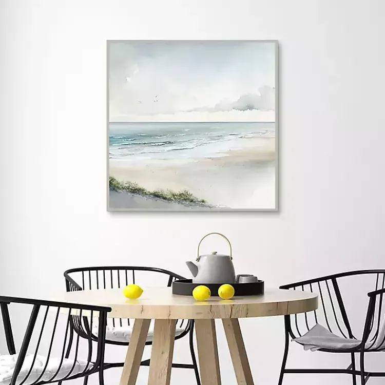 Kirklands Home Soft Coastal I Framed Canvas Art Print Blue New