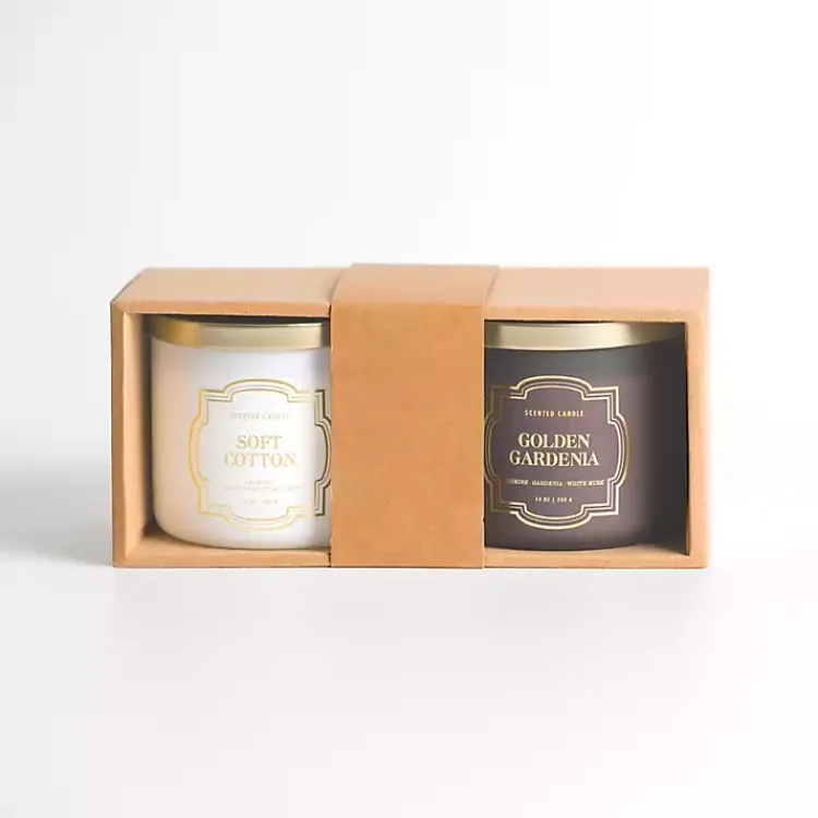 Candles>Kirklands Home Soft Cotton & Golden Gardenia 2-pc. Candle Set