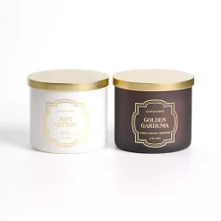 Candles>Kirklands Home Soft Cotton & Golden Gardenia 2-pc. Candle Set