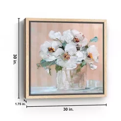 Kirklands Home Soft Elegant Floral Framed Canvas Art Print New