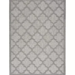 Kirklands Home Soft Silver Trellis Outdoor Area Rug, 4x6 Discount