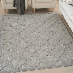 Kirklands Home Soft Silver Trellis Outdoor Area Rug, 4x6 Discount