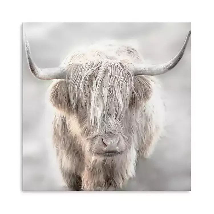 Kirklands Home Soft Solo Highland Giclee Canvas Art Print Gray New