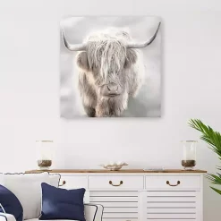 Kirklands Home Soft Solo Highland Giclee Canvas Art Print Gray New