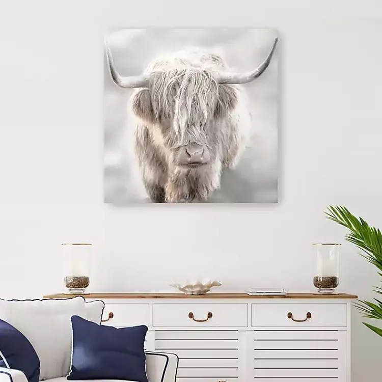 Kirklands Home Soft Solo Highland Giclee Canvas Art Print Gray New