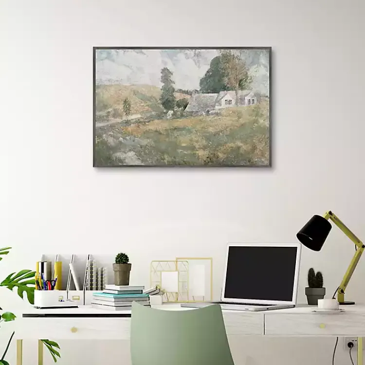Kirklands Home Soft Spring Landscape Framed Canvas Art Print Green Best