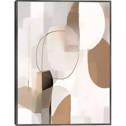 Kirklands Home Soft Tan Shapes Framed Canvas Art Print Sale