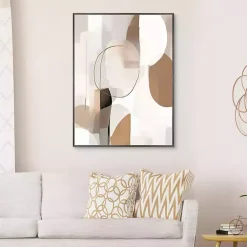 Kirklands Home Soft Tan Shapes Framed Canvas Art Print Sale