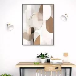 Kirklands Home Soft Tan Shapes Framed Canvas Art Print Sale