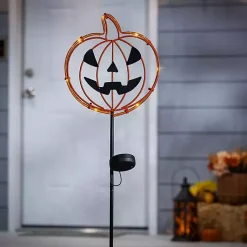 Halloween>Kirklands Home Solar Pre-Lit Jack O Lantern Yard Stakes, Set of 2