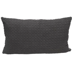 Pillows>Kirklands Home Solid Charcoal Textured Lumbar Pillow Gray