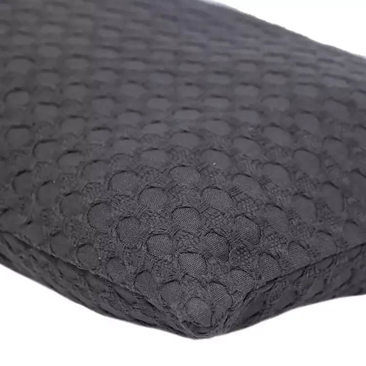 Pillows>Kirklands Home Solid Charcoal Textured Lumbar Pillow Gray