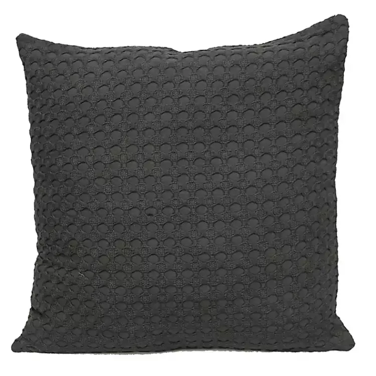 Pillows>Kirklands Home Solid Charcoal Textured Pillow Gray