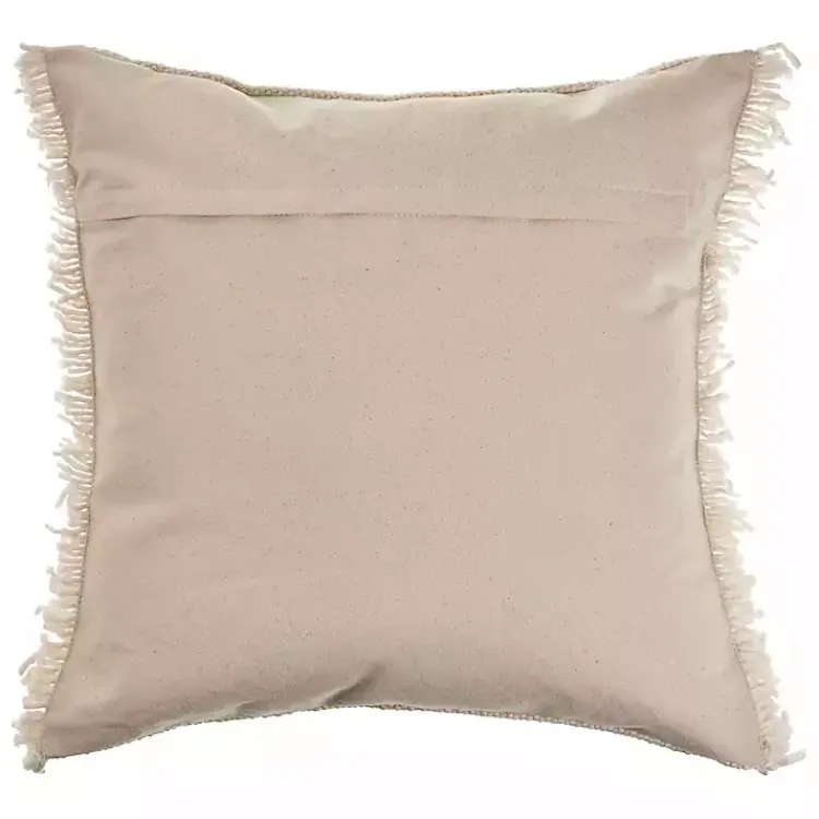 Pillows>Kirklands Home Solid Ivory Accent Pillow with Fringe Tan