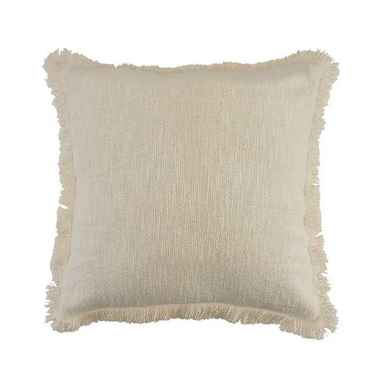 Pillows>Kirklands Home Solid Fringe Accent Pillow Ivory
