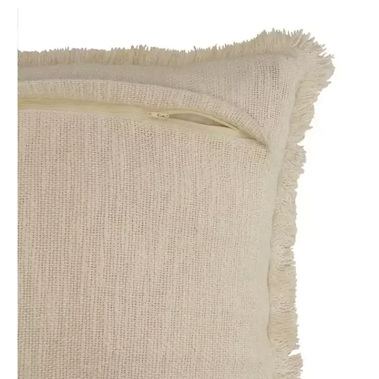 Pillows>Kirklands Home Solid Fringe Accent Pillow Ivory