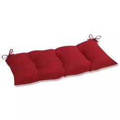 Kirklands Home Solid Tufted Outdoor Settee Cushion Red
