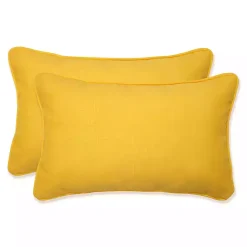 Kirklands Home Solid Outdoor Lumbar Pillows, Set of 2 Yellow Discount