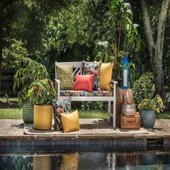 Kirklands Home Solid Outdoor Lumbar Pillows, Set of 2 Yellow Discount