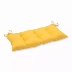 Kirklands Home Solid Tufted Outdoor Bench Cushion Yellow Hot