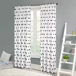 Kirklands Home Sophie Black Pom Pom Curtain Panel, 63 in. Outlet