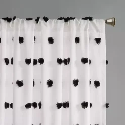 Kirklands Home Sophie Black Pom Pom Curtain Panel, 63 in. Outlet