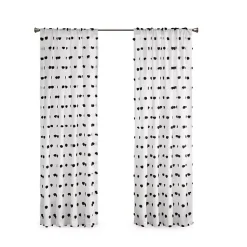 Kirklands Home Sophie Black Pom Pom Curtain Panel, 84 in. New