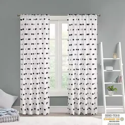 Kirklands Home Sophie Black Pom Pom Curtain Panel, 84 in. New