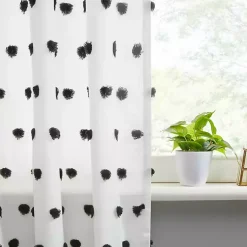 Kirklands Home Sophie Black Pom Pom Curtain Panel, 84 in. New