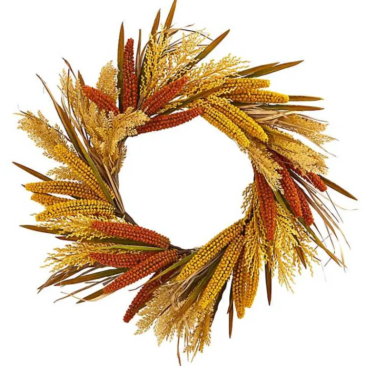 Fall>Kirklands Home Sorghum Harvest Wreath Multi