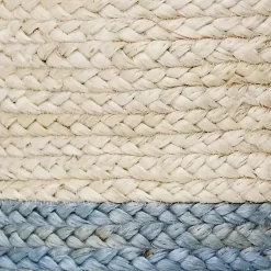 Baskets & Boxes>Kirklands Home Spa Blue and White Jute Basket with Tassel, 17 in.